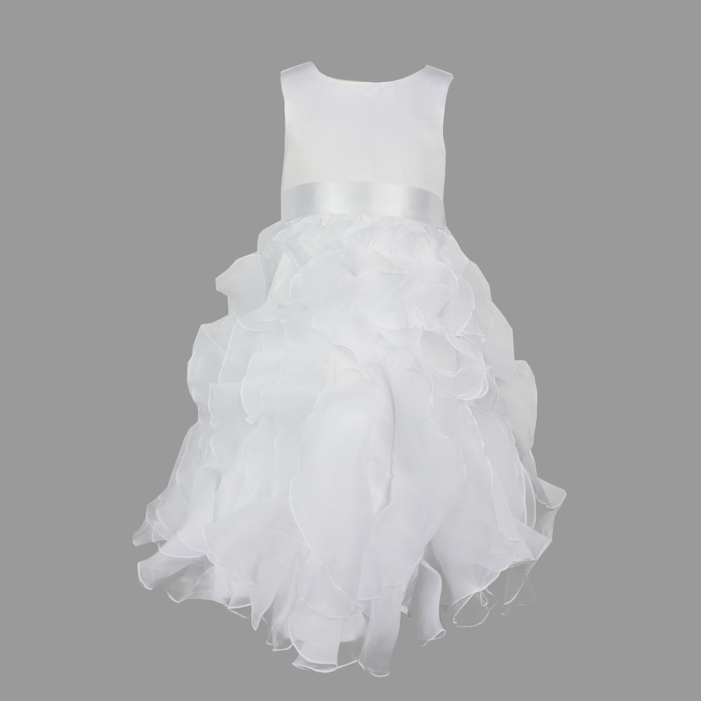 Formal Dress with White Flounce Organza Layers 4-12