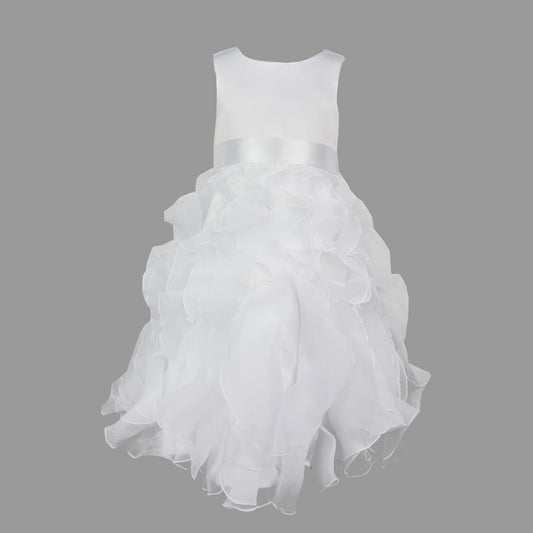 Formal Dress with White Flounce Organza Layers 4-12