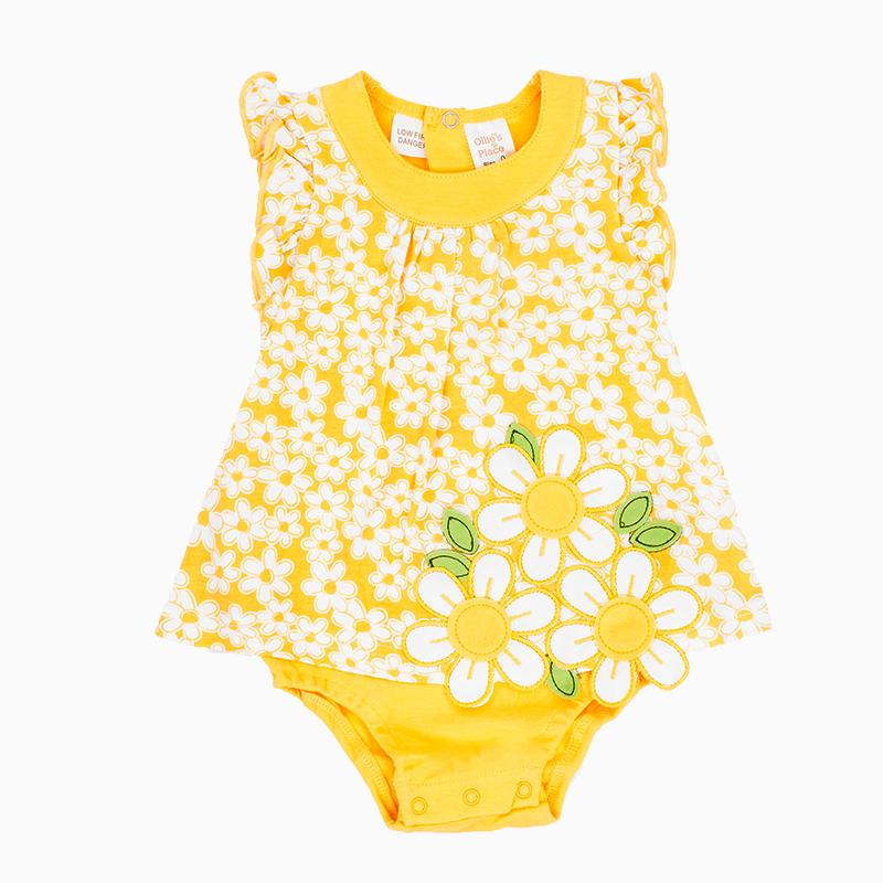 FLOWER BODY DRESS LEMON