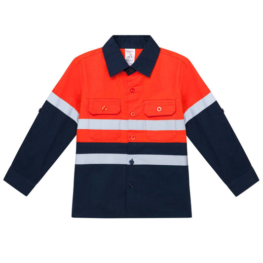 TRADIE WORK HI VIS SHIRT ORANGE