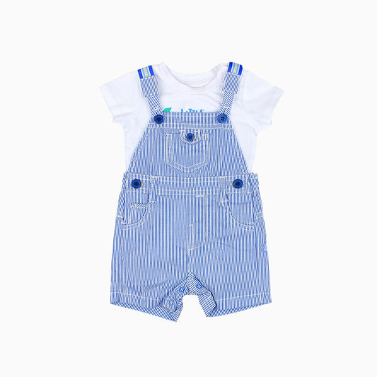 AIR CLUB STRIPE SHORTALL OVERALLS SET