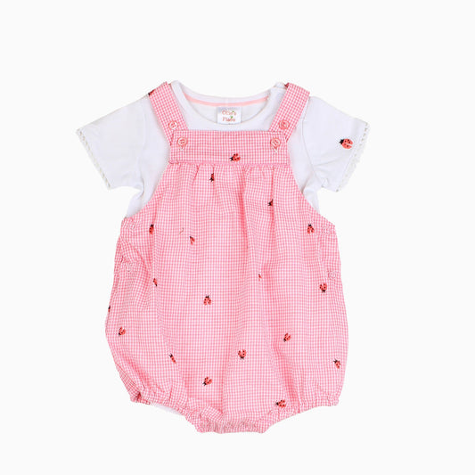 LOVE BUG GINGHAM LADYBUG SUNSUIT SET