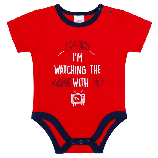 SHHH..WATCHING THE GAME WITH DAD BODYSUIT