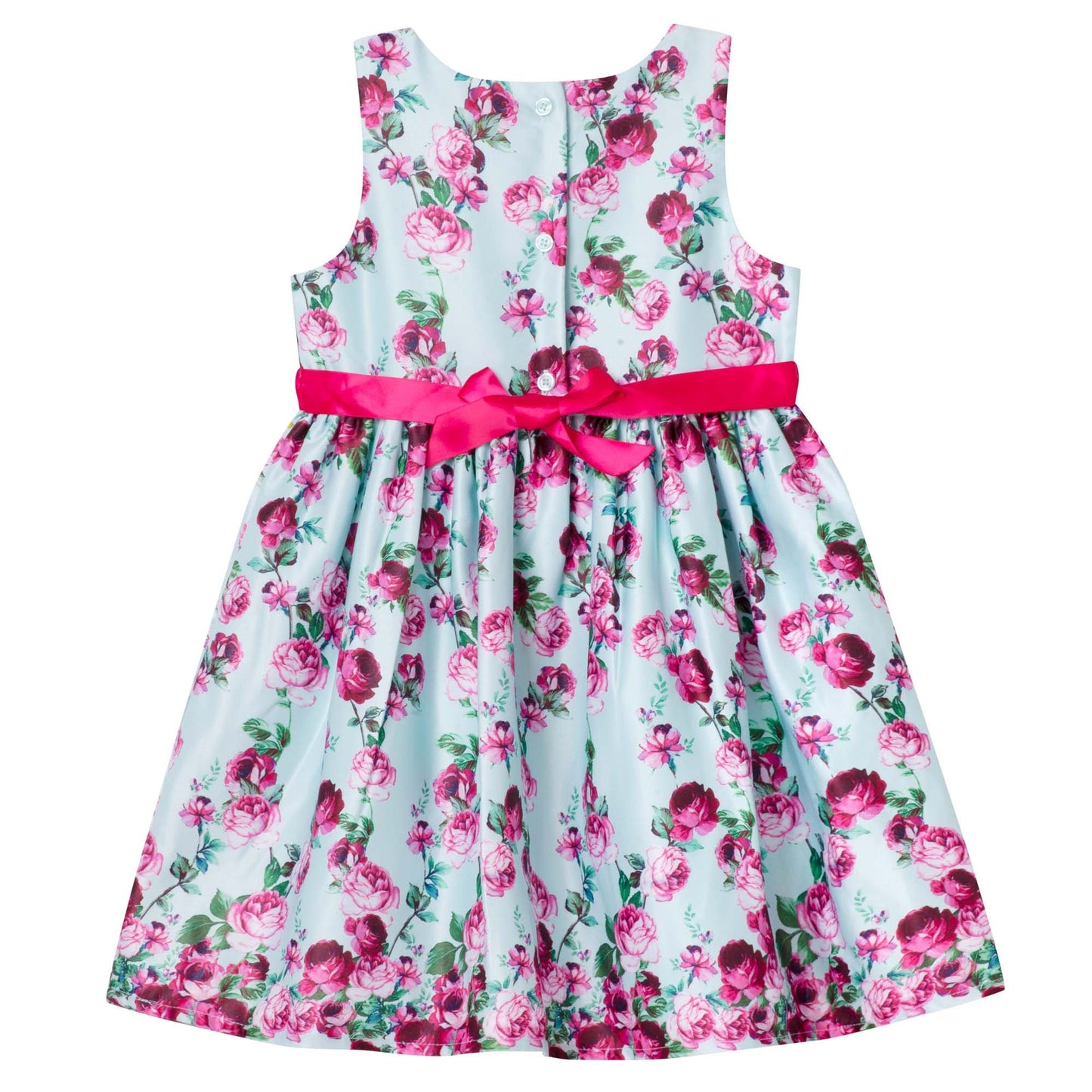 ROSE PRINT SATIN DRESS