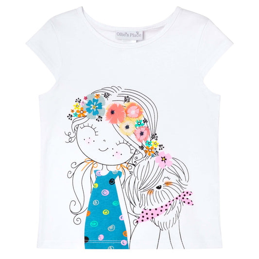GIRL AND DOG PRINT TEE