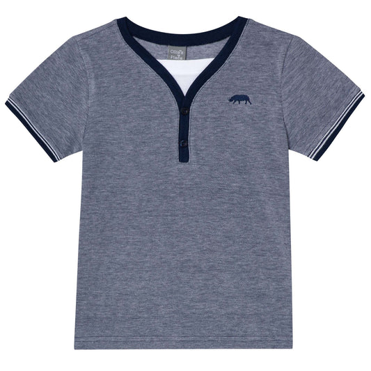 NAVY & WHITE BASEBALL STYLE TEE