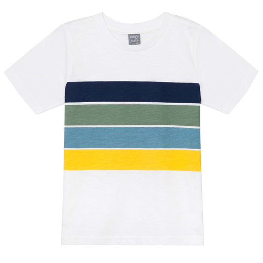 WHITE SLUB STRIPE TEE
