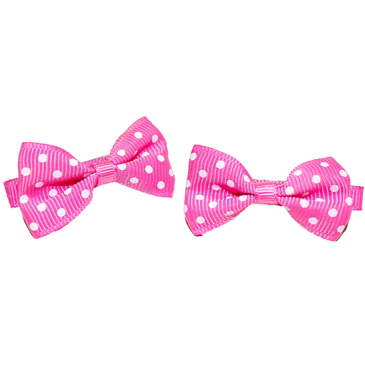 Hair Clip Pink and White Bow