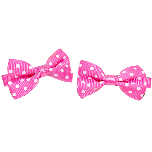 Hair Clip Pink and White Bow