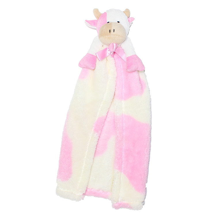 Cuddle Blanket Toy Pink and Cream Cow 