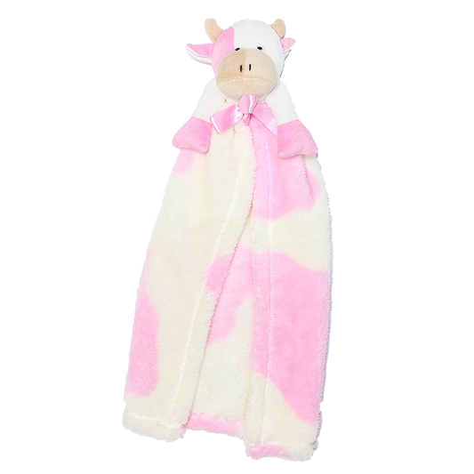 Cuddle Blanket Toy Pink and Cream Cow 