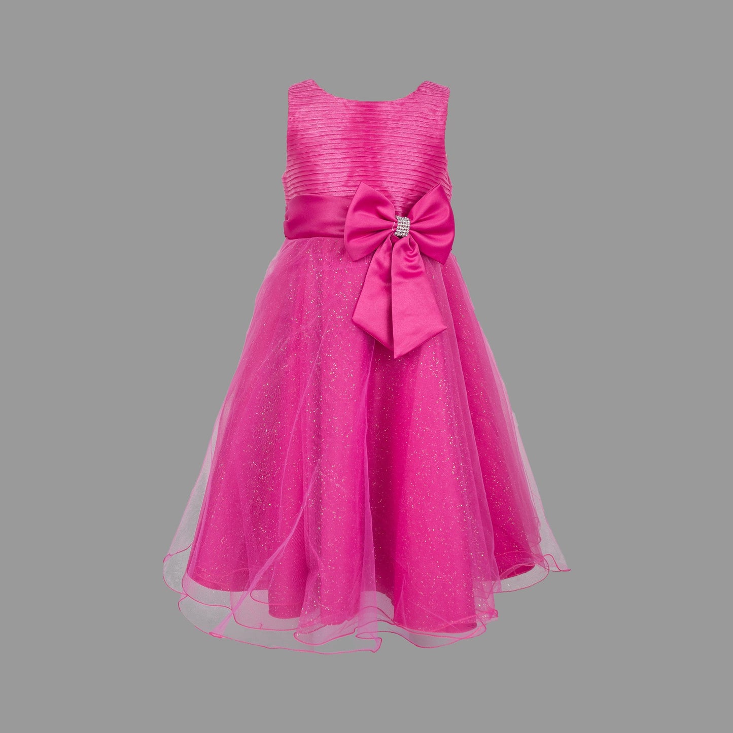 Formal Dress Diamante Bow Magenta 3-5