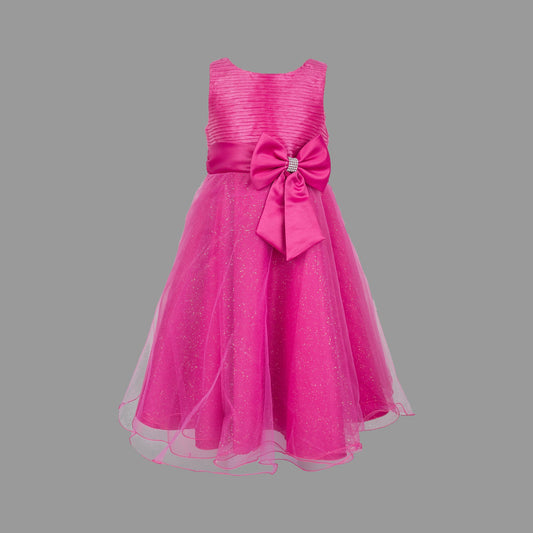 Formal Dress Diamante Bow Magenta 00-2