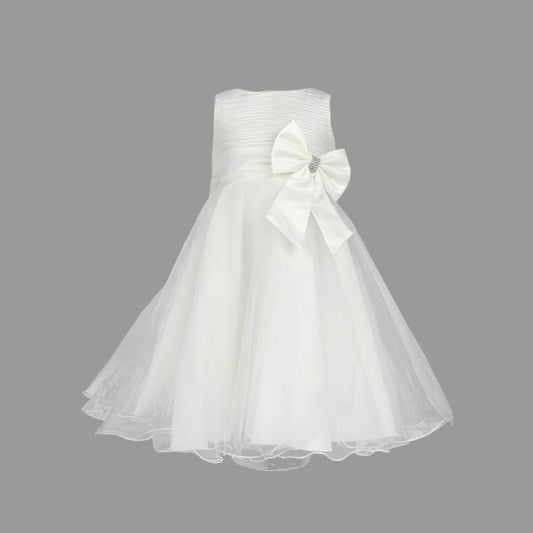 Formal Dress Diamante Bow Ivory 00-2