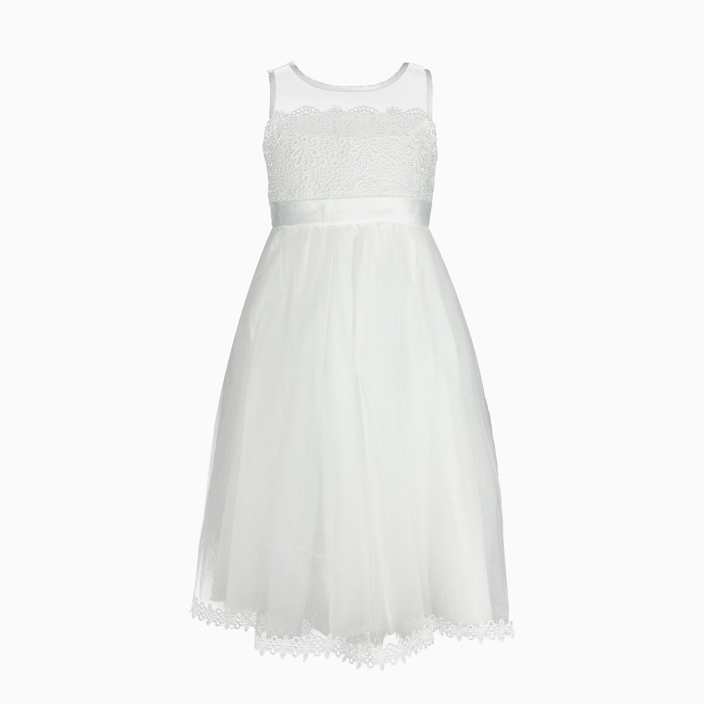 Ivory Lace Organza Formal Dress