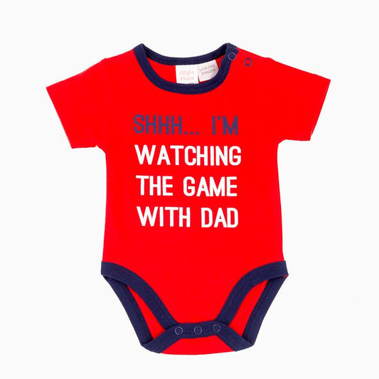 Watching The Game With Dad Bodysuit Onesie