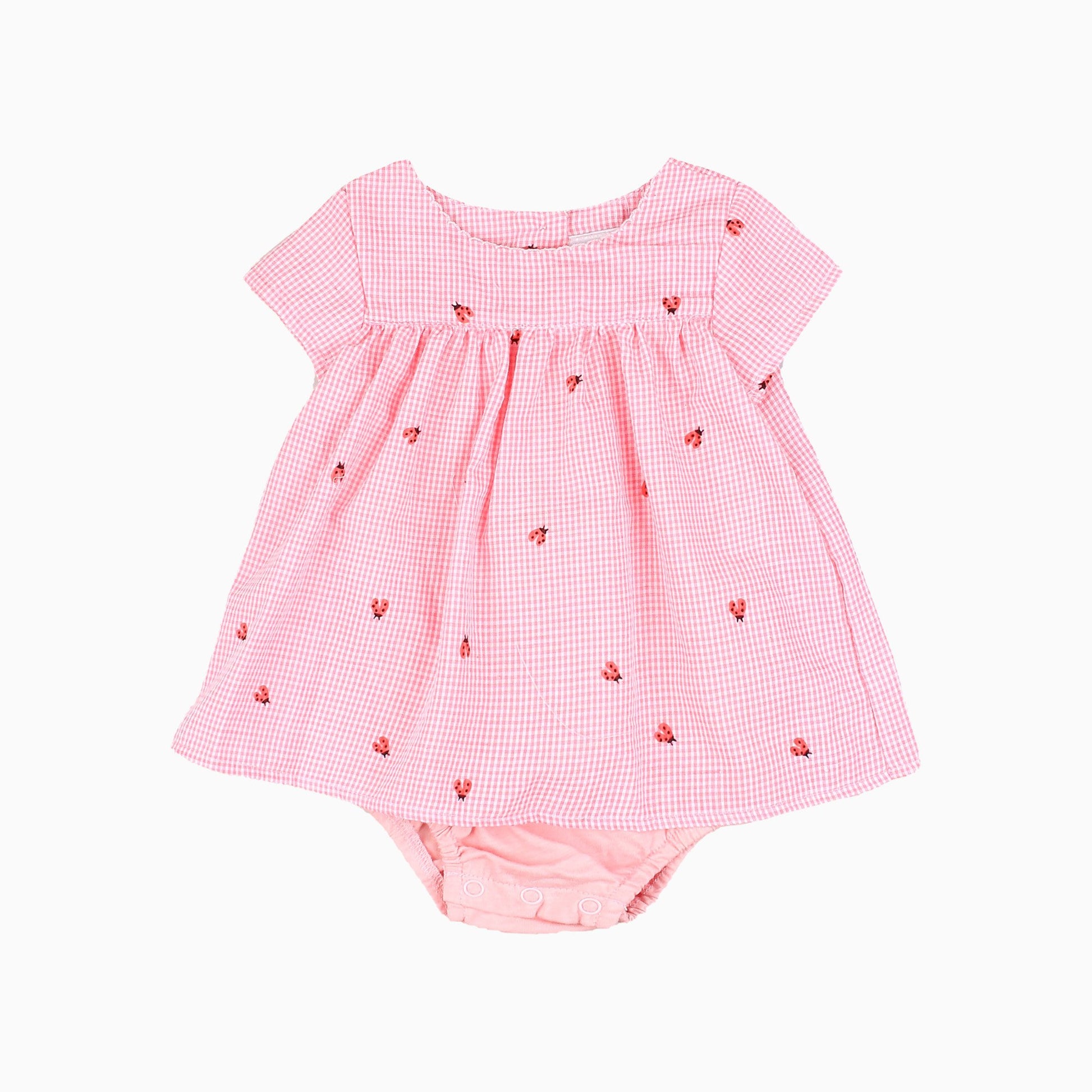 LOVE BUG GINGHAM LADYBUG BODYSUIT DRESS