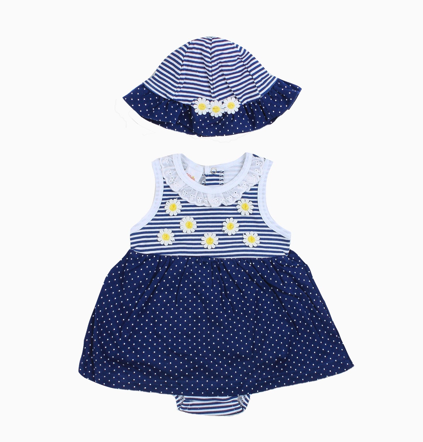 DAISY & BEE NAVY BODY DRESS AND HAT SET