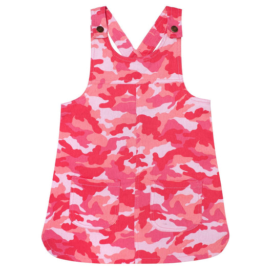 DENIM DAYS PINK CAMO PINAFORE DRESS 