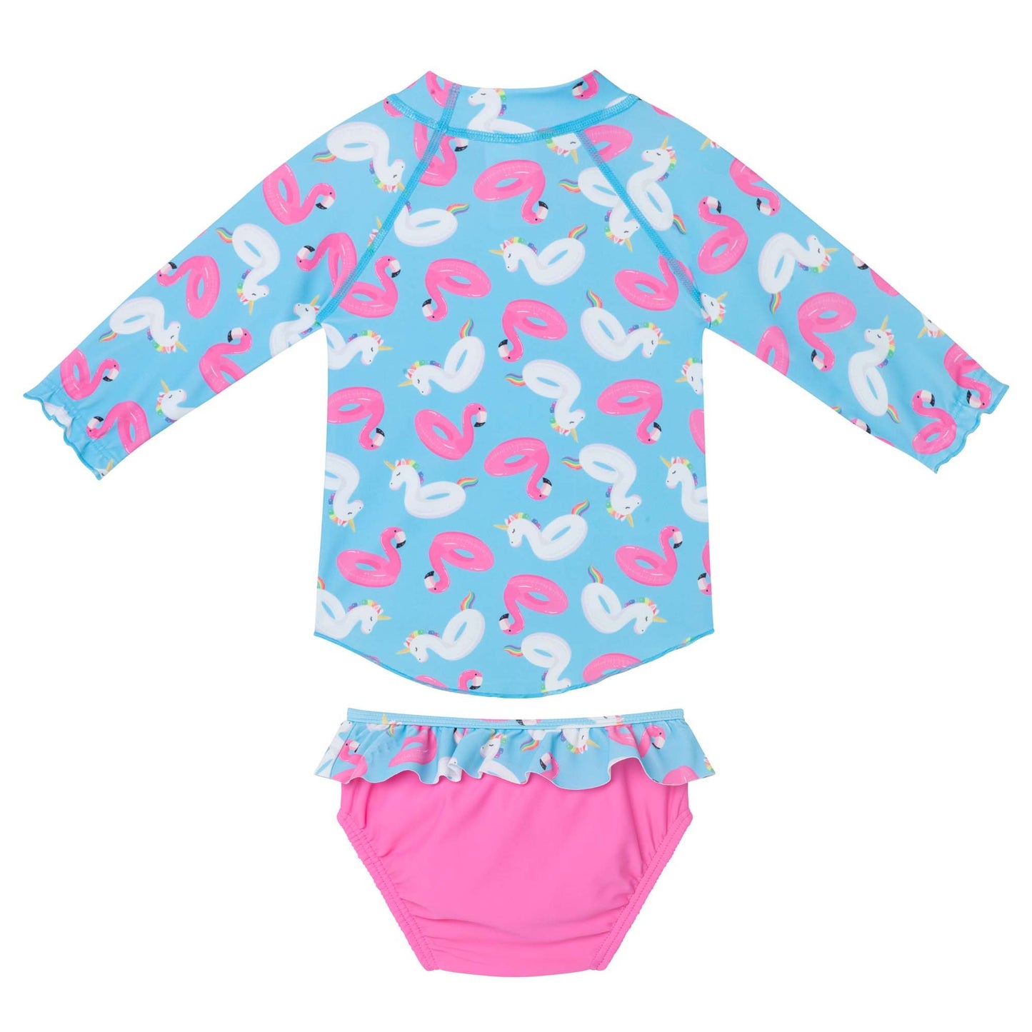 FLAMINGO FUN RASHIE SWIM SET