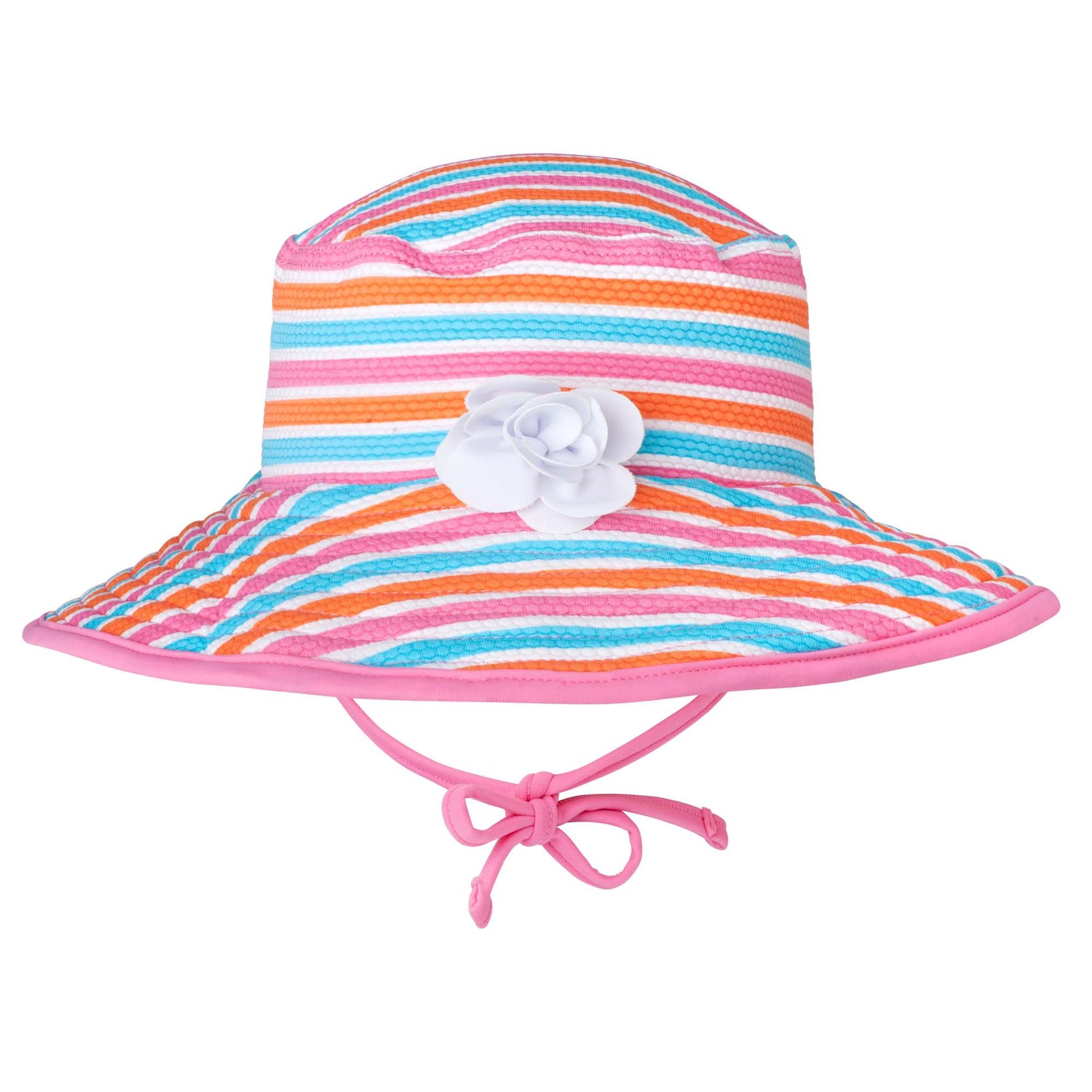 VINTAGE STRIPE BUCKET SWIM SUN HAT