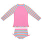 VINTAGE STRIPE RASHIE SWIM SET