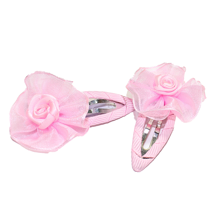 Hair Clip Baby Pink Organza Flower 